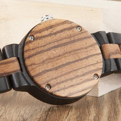 Montre ébène Zébré en Bois Zébré Chic et écologique 2 Montre ébène Zébré en Bois Zébré Chic et écologique