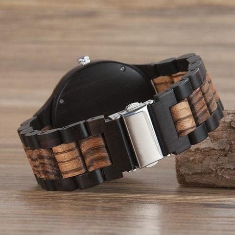 Montre ébène Zébré en Bois Zébré Chic et écologique 1 Montre ébène Zébré en Bois Zébré Chic et écologique