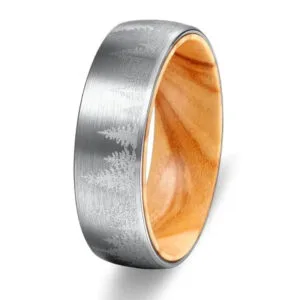 Bague en Bois D’olivier et Tungstène ??orest’ Argent élégante et Tendance - 52