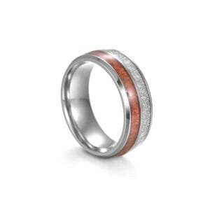 Bague en Bois et Acier Abalone pour Toutes les Occasions - 51.8