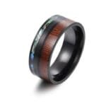 Bague en Bois et Acier Trio Black pour Toutes Occasions - 51.9