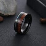 Bague en Bois et Acier Trio Black pour Toutes Occasions