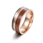 Bague en Bois et Acier Trio Pink Gold pour Toutes les Occasions - 51.9