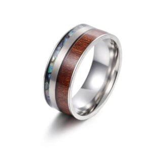 Bague en Bois et Acier Trio Silver pour Toutes vos Occasions - 51.9