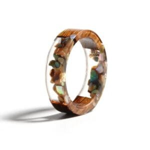 Bague en Bois et Résine Natural pour Femme élégance au Quotidien - 53.4