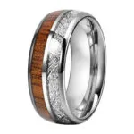 Bague Parfaite en Bois et Tungstène pour Mariage Champêtre - 49.5