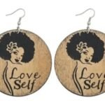 Boucles D'oreille en Bois Love Self