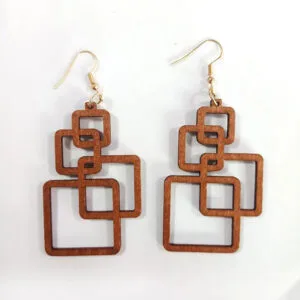 Boucles D’oreilles Carrées en Bois pour un Style Unique et Naturel