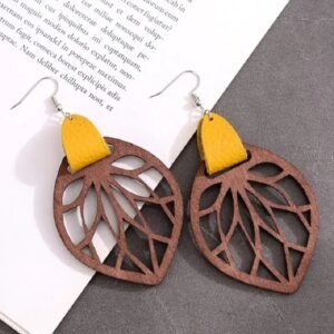 Boucles D&rsquo;oreilles en Bois Autumn — Bijoux en Bois