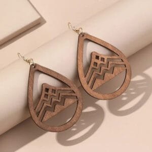 Boucles D’oreilles en Bois Paysage pour un Style Unique et Naturel