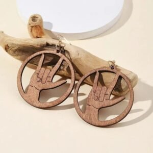 Boucles D’oreilles en Bois Shaka — Bijoux en Bois