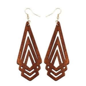 Boucles D&rsquo;oreilles en Bois Triangles — Bijoux en Bois