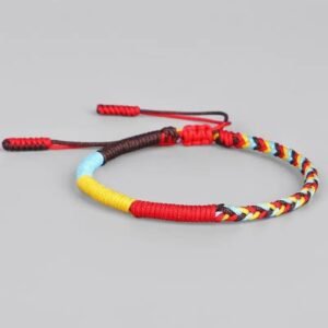 Bracelet de Chance Tibétain Coloré — Bijoux en Bois