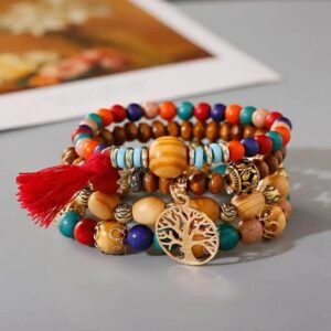 Bracelet en Bois Arbre avec Pendentif Arbre de Vie Unique et Spirituel — Bijoux en Bois