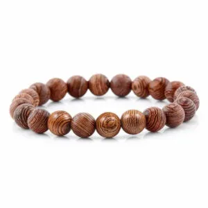 Bracelet en Bois Rouge élégant et Sobre pour un Style Unique
