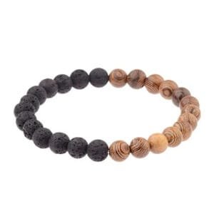 Bracelet Perle Bois Bicolore Chic et Naturel à Porter Toute la Journée 2 Bracelet Perle Bois Bicolore Chic et Naturel à Porter Toute la Journée - Noir