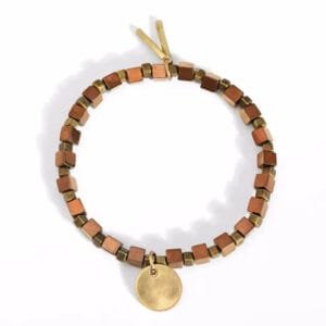 Bracelet Perle Bois Gold Medal Chic et Naturel fait à la Main