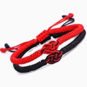 Bracelet Tibétain Couple: Spiritualité et Authenticité au Quotidien - Rouge et Noir