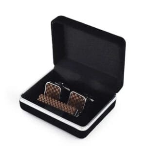 Coffret Boutons de Manchette et Pince à Cravate en Bois élégant