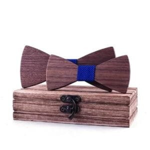 Coffret de Noeuds Papillon en Bois Père et Fils élégant