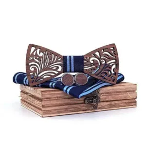 Coffret Noeud Papillon en Bois avec Accessoires élégants et éco-responsables