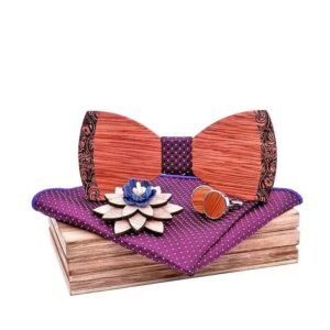 Nœud Papillon Bois Lobelie — Bijoux en Bois