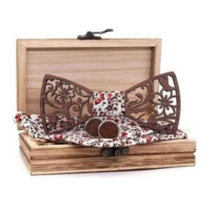 Nœud Papillon Bois Fleuri Liberty — Bijoux en Bois