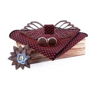 Nœud Papillon Bois Acanthe Rouge — Bijoux en Bois