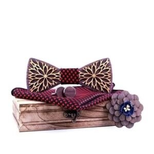 Nœud Papillon Bois Rouge Écologique Costume — Bijoux en Bois