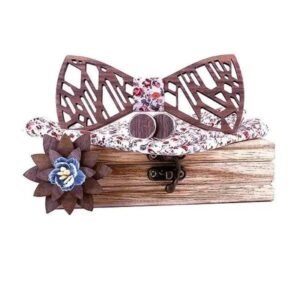 Nœud Papillon Bois Magnolia Liberty Costume — Bijoux en Bois
