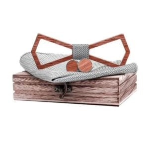 Coffret Noeud Papillon Losange Gris éthique et Chic