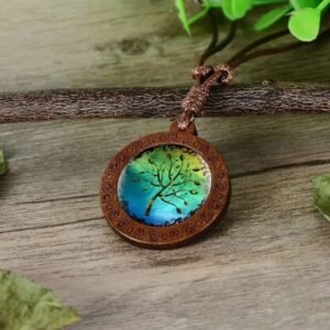 Collier Bois Artisanal Arbre de Vie Aurore N°2 — Bijoux en Bois