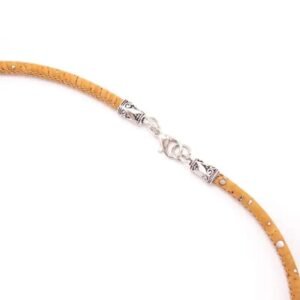Collier en Liège Tube Noir Femme Artisanal — Bijoux en Bois