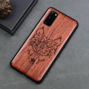 Coque en Bois Wolf pour Samsung Galaxy S20 Authentique et Durable - S20 Ultra