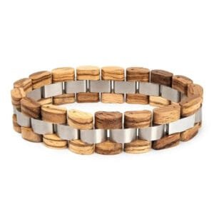 Gros Bracelet en Bois pour Homme - élégance Naturelle et Chic