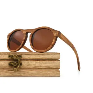 Lunettes en Bois la Zante avec Protection Uv 400 et Rangement Inclus - Marron