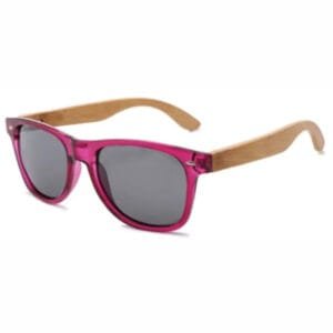 Lunettes la Symi: Protection et Style Audacieux en Bambou - Rose
