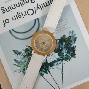 Montre en Bambou Blanc Cadran Femme — Bijoux en Bois