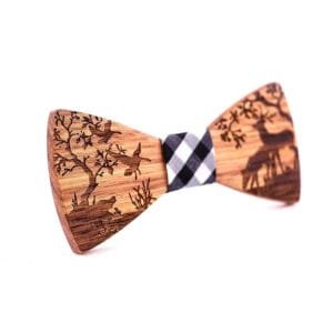 Nœud Papillon en Bois Animaux de la Forêt pour un Style Unique