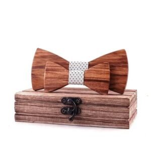 Nœud Papillon Bois Blanc Père Fils