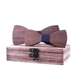 Noeuds Papillon en Bois Père et Fils - Coffret Lilas Jean élégant