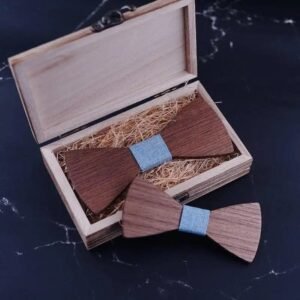 Nœud Papillon Bois Duo Père Fils Assorti