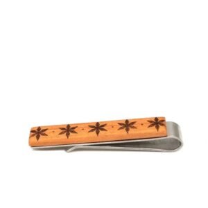 Pince à Cravate Bois Fleur Homme — Bijoux en Bois