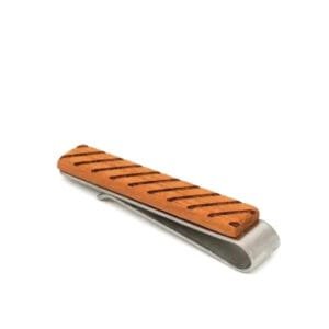 Pince à Cravate en Bois Rayée pour un Style élégant et Naturel