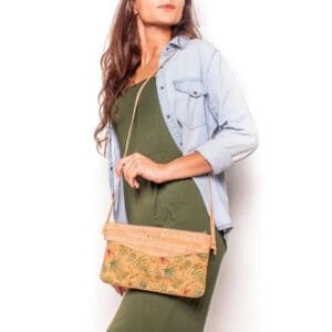 Sac Bandoulière en Liège écologique avec Fermeture éclair pour Femme