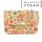 Sac Bandoulière Vegan avec Poche Intérieure Zippée et Design Floral